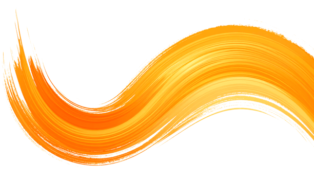 Orange brush stroke isolated on transparent background png