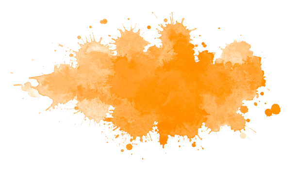 Orange paint splash isolated on transparent background png