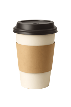 Paper coffee cup isolated on white isolated on transparent background png