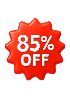 85 off sale tag isolated on transparent background png