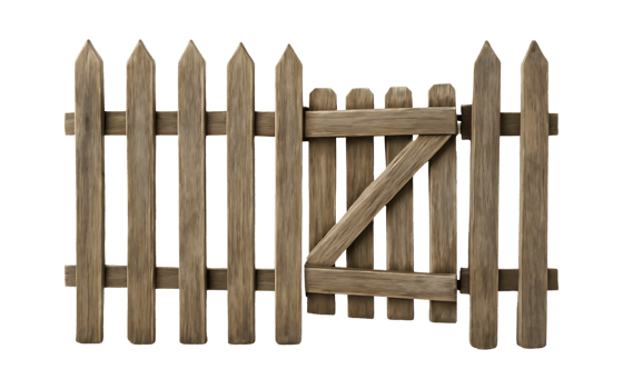 Wooden fence isolated on transparent background png