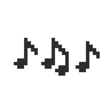 musical notes in pixel art png
