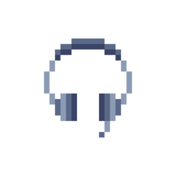 headphone in pixel art style png