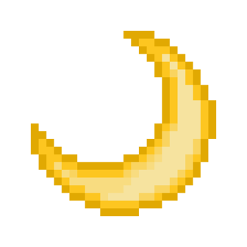 crescent moon in pixel art png