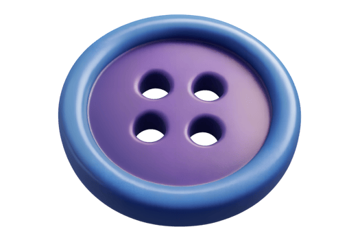 A purple button with four holes in it png