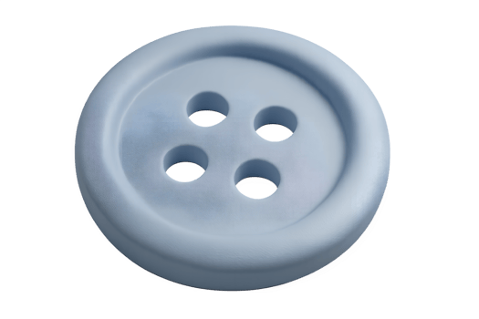 A blue button with holes on it png