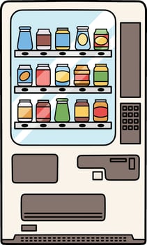 Vending Machine with Assorted Beverages illustration vector