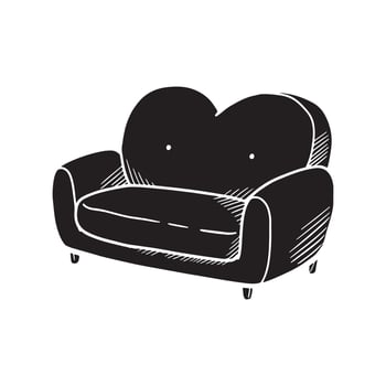 Cozy Heart Shaped Romantic Love Sofa vector
