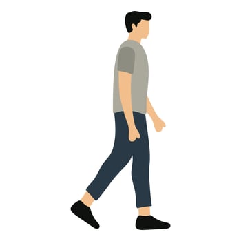 Man Walking Flat Illustration Design vector