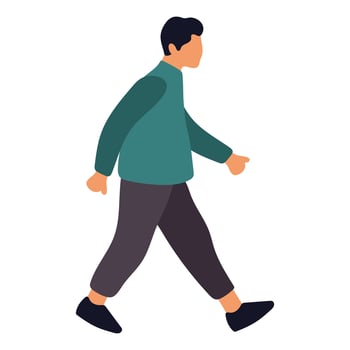 Man Walking Flat Design vector