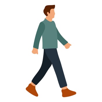 Man Enjoy Walking Illustration vector