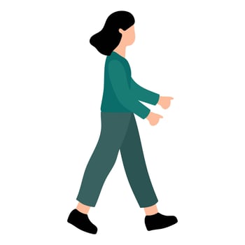 Woman Enjoy Walking Illustration vector