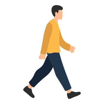 Man Walking Illustration Flat Design vector