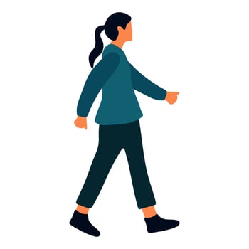 Woman Walking Flat Illustration vector