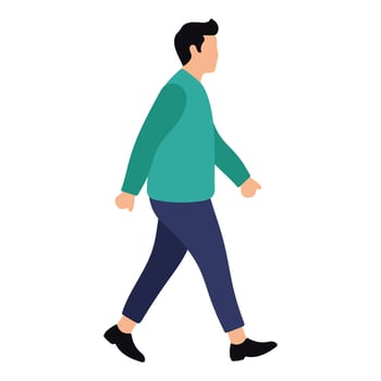 Man Walking Flat Illustration vector