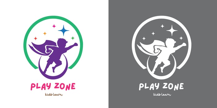 Kindergarten logo with fun design, suitable for schools, play centers, and child care vector