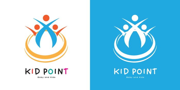 Colorful kindergarten logo design, editable for children school and early learning vector