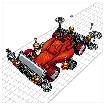 Mini 4wd car toy. racing illustration vector