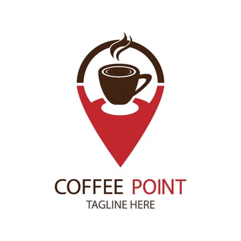 coffee point logo design template vector