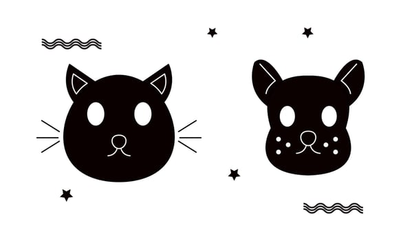Minimalist Cat and Dog Ilustration vector