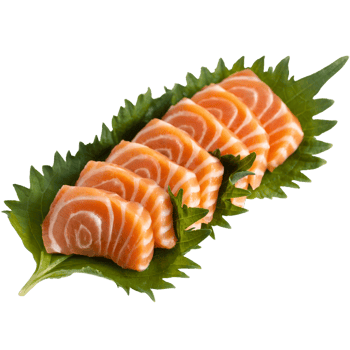 Classic Salmon Sashimi Line Up Delicious Food Illustration, food transparent background, Premium quality healthy Food isolate png
