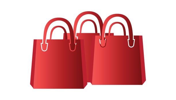 Three red shopping bags illustration vector