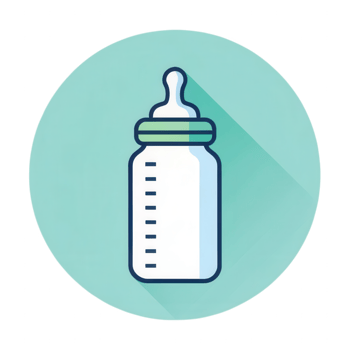 Baby bottle with nipple isolated on transparent background png