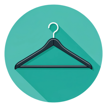 Black wooden clothes hanger isolated on transparent background png