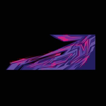 Van livery design with futuristic abstract neon graphics in purple, pink, and blue. Ideal for automotive branding, shuttle bus wrap vector