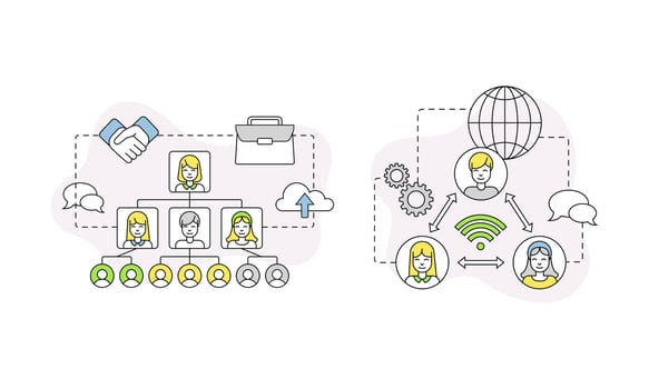 Business and Start-up Development with Crowdfunding Platform Line Composition Set vector