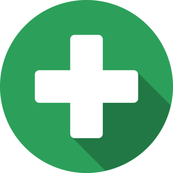 Icon white cross medical on green circle png