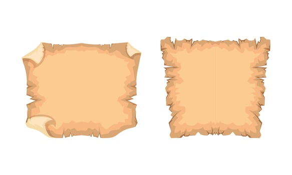 Ancient Papyrus Set, Old Texture Paper with Space for Text Illustration vector