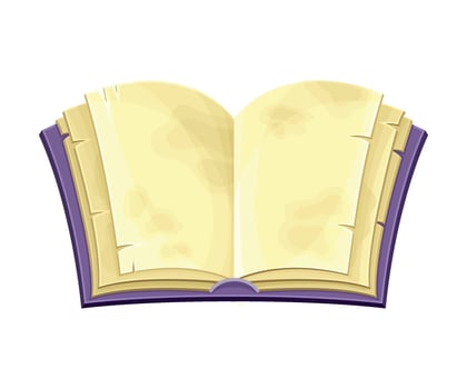 Open Spell Book with Old Pages as Magical Object and Witchcraft Item Illustration vector