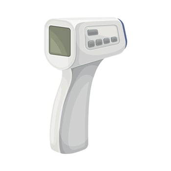 Infrared Thermometer as Medical Device for Measuring Body Temperature Illustration vector