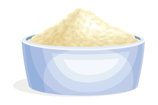 Oatmeal Milled or Ground into Coarse Powder as Whole-grain Food Rested in Bowl Illustration vector