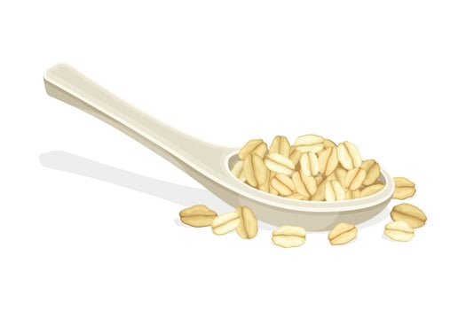 Spoon filled with oats vector