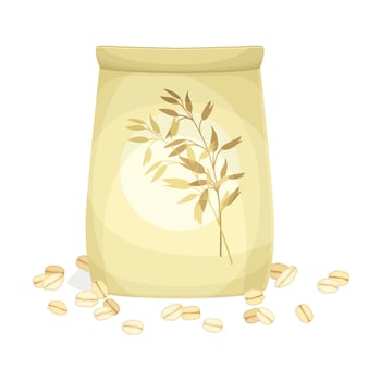 Organic oats bag with grains vector