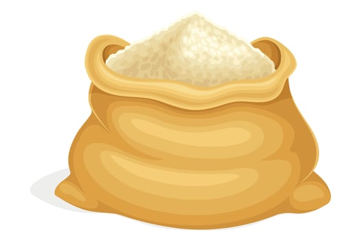 Oatmeal Milled or Ground into Coarse Powder as Whole-grain Food Rested in Sack Illustration vector