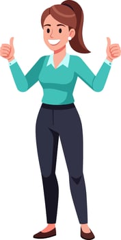 Businesswoman showing thumbs up illustration vector
