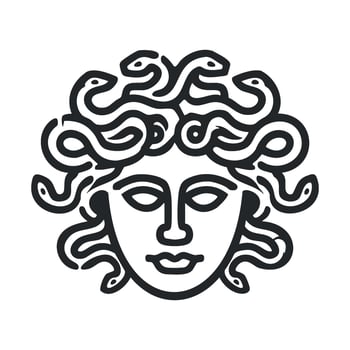 Medusa face with snakes for design purpose and creative projects vector
