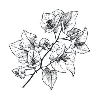 Bougainvillea flower branch design for decorative use vector