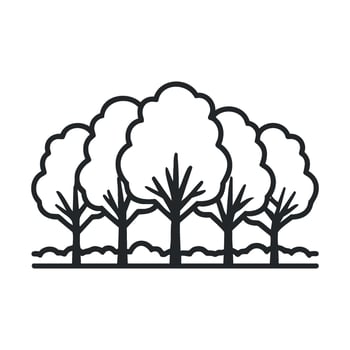 Tree line design for nature themes and outdoor projects vector