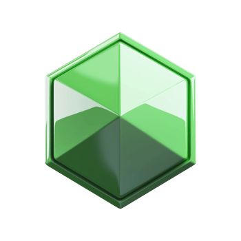 Green Hexagonal 3D Geometric Shape. Modern Design And Abstract Art. Isolated On Transparent Background png