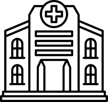 Hospital Outline Style Icon vector