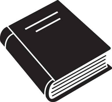 Mysterious Black Book Icon A Simple, Elegant Image Representing Knowledge, Learning, and Classic Literature on White Background vector