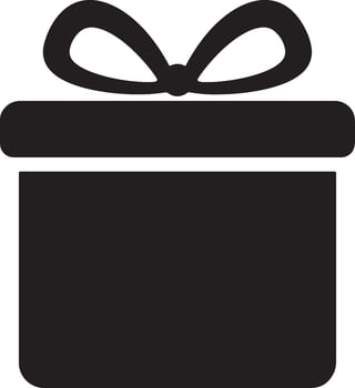Joyful Black Gift Box Icon A Simple, Elegant Present Illustration for Festive Designs and Celebrations vector
