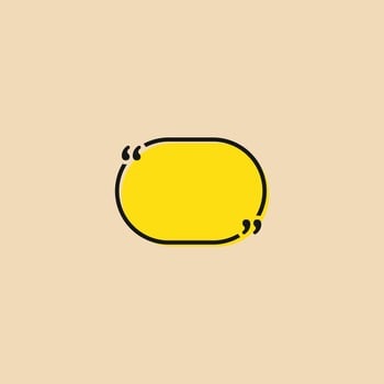 Line art quote box with yellow fill. A minimalist and modern design for text and quotations. Perfect for social media, presentations, and web graphics. Editable vector