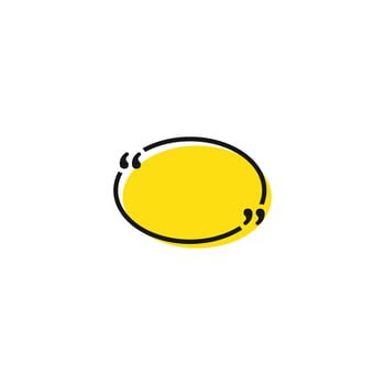 Line art quote speech bubble with yellow fill. A minimalist and modern design for text. Perfect for social media, presentations, and web graphics. Easily editable vector