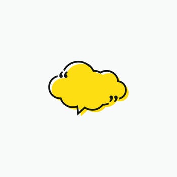 Stylish quote speech bubble with cloud shape. Modern, minimalist design for text and comments. Perfect for social media, presentations, and web graphics. Editable vector