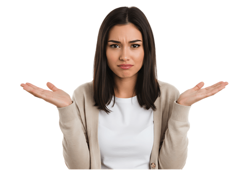 A woman is holding her hands out in front of her png